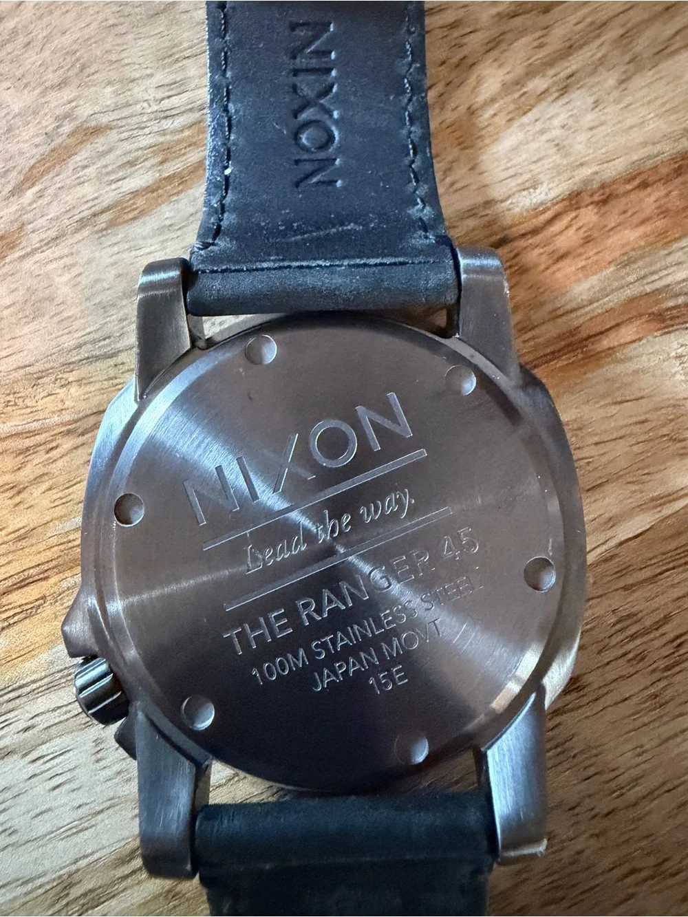 Nixon The Ranger Black Strap Watch with Green Marble Dial